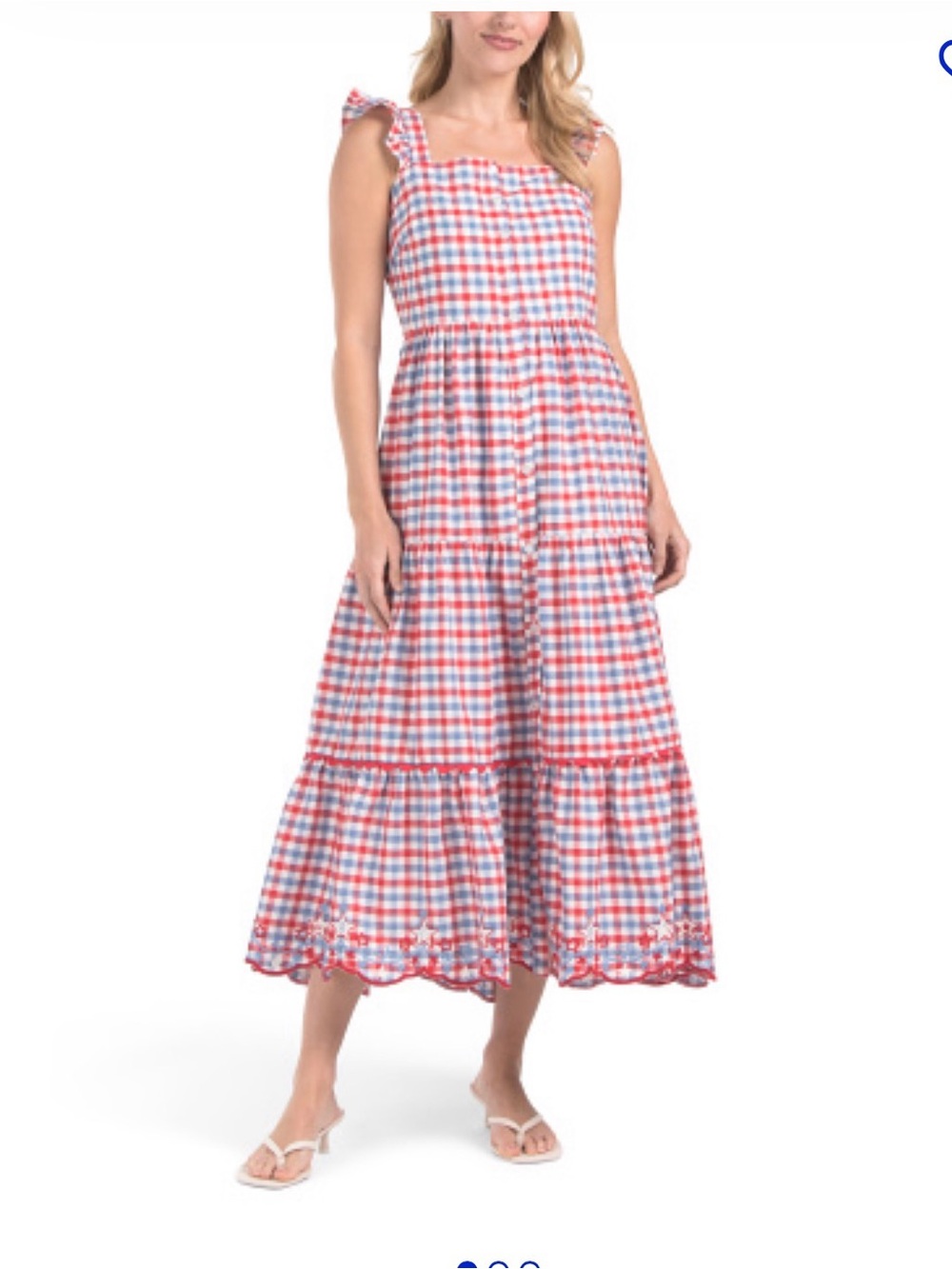 c & c california gingham dress with star eyelet hem